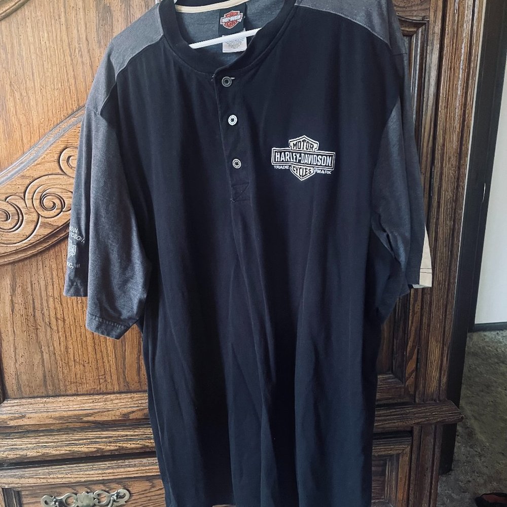 Harley-Davidson Black with Grey Henley